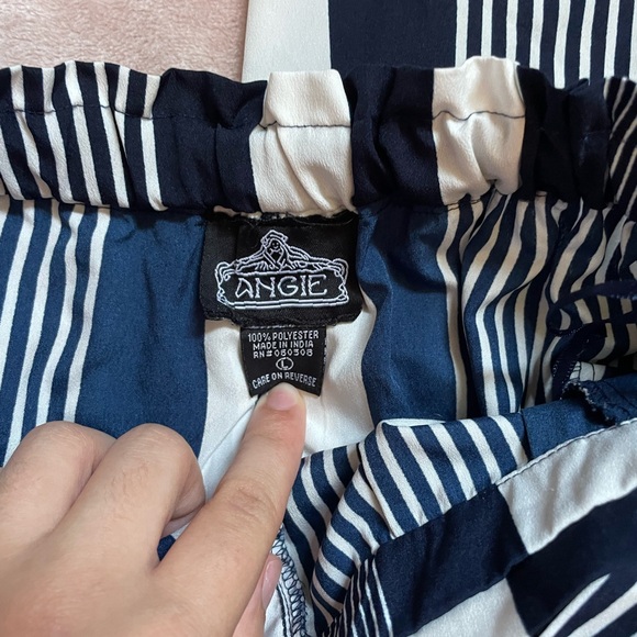 Angie Navy and White Striped Trousers - Picture 2 of 2